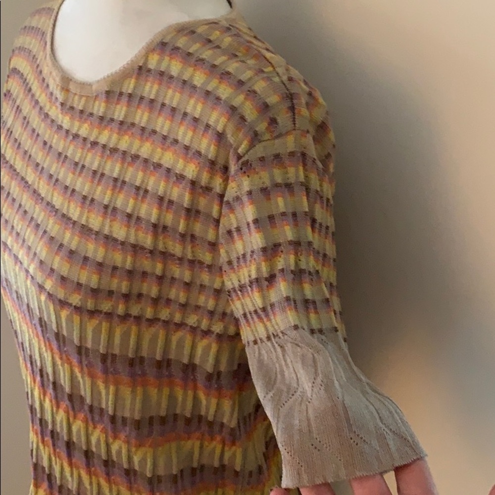Missoni tan knit short sleeved striped top - Picture 7 of 16